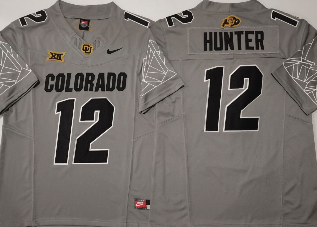 Men Colorado Buffaloes #12 Hunter Grey 2025 Nike Limited NCAA Jersey
